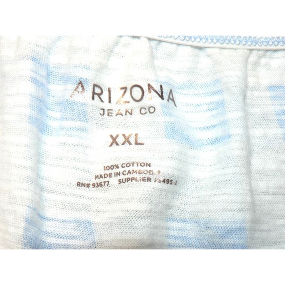 Arizona Jean Co. Women's Lettuce Edge Crop Cotton Gingham Top in Blue/White 2XL - Picture 7 of 8